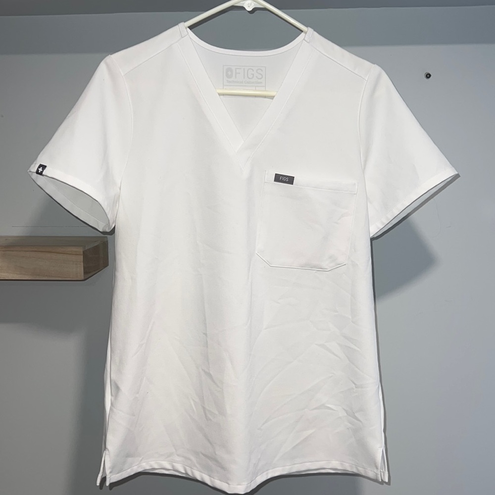 Figs scrubs white Catarina top